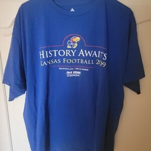 Adidas Blue KU Football Tee